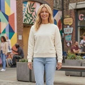 A New Day Cream Crew Neck Embellished Sweatshirt